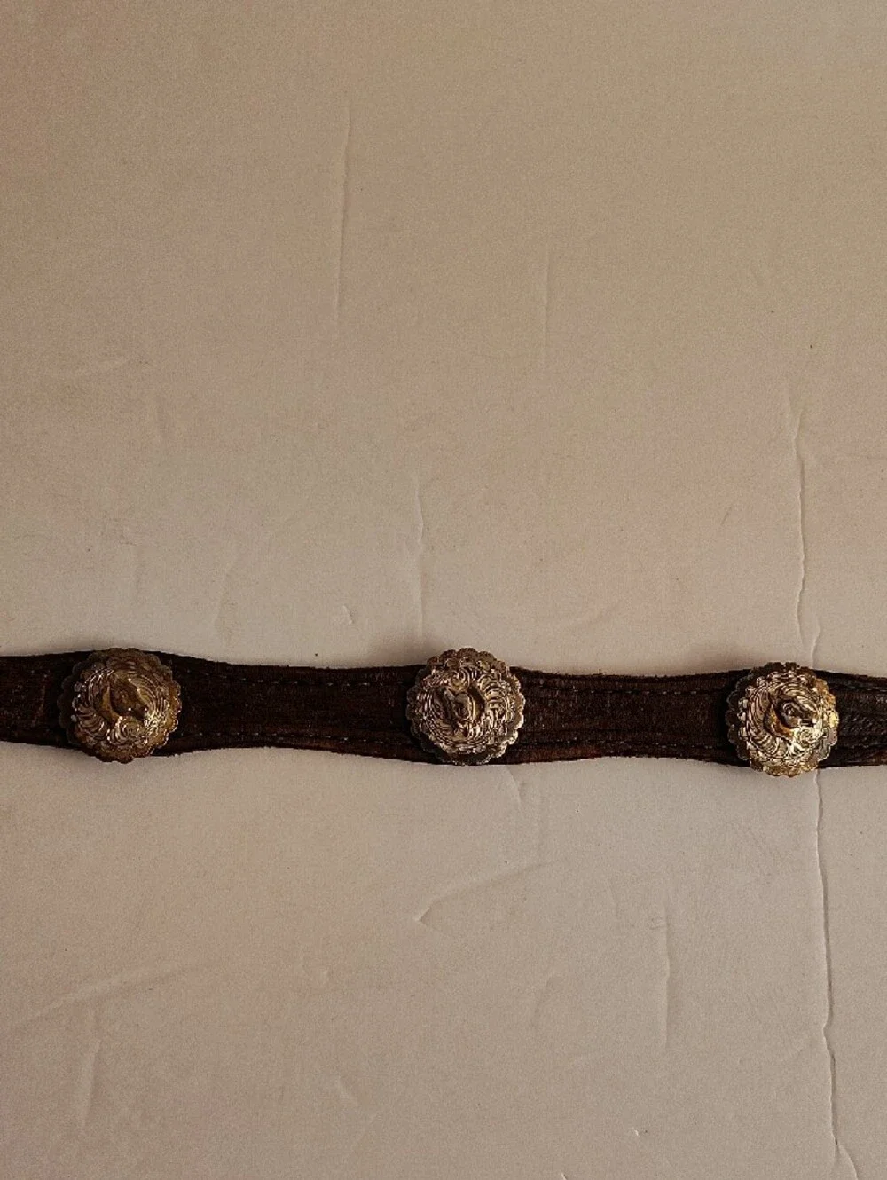 Vintage Brown Horses Leather Kids Belt with Silver Buckle BPD